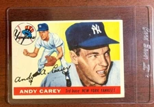 1955 Topps Set Break #20 Andy Carey Baseball Card Ships Today w/ Card Saver!