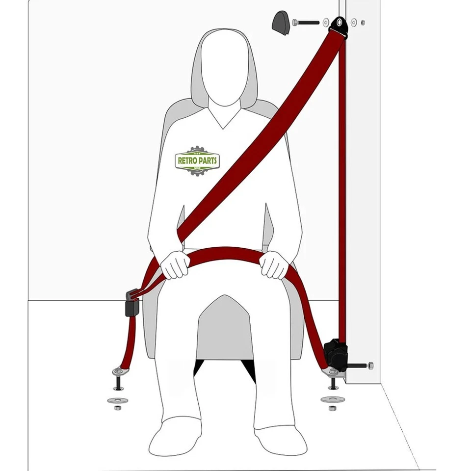 Vorne Automatik Sicherheitsgurt für Toyota Corolla Limousine 1992 Form Schwarz - Bild 2 von 4