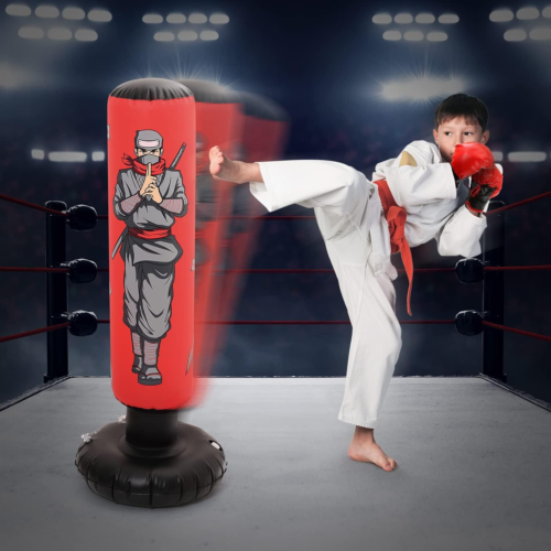 Karate Taekwondo Free Standing Kicking Bag Kids Punching Bags 3-8