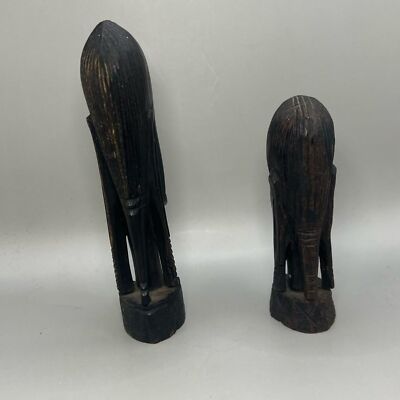 Vintage African Hand Carved Kenya Besmo Idols Male & Female