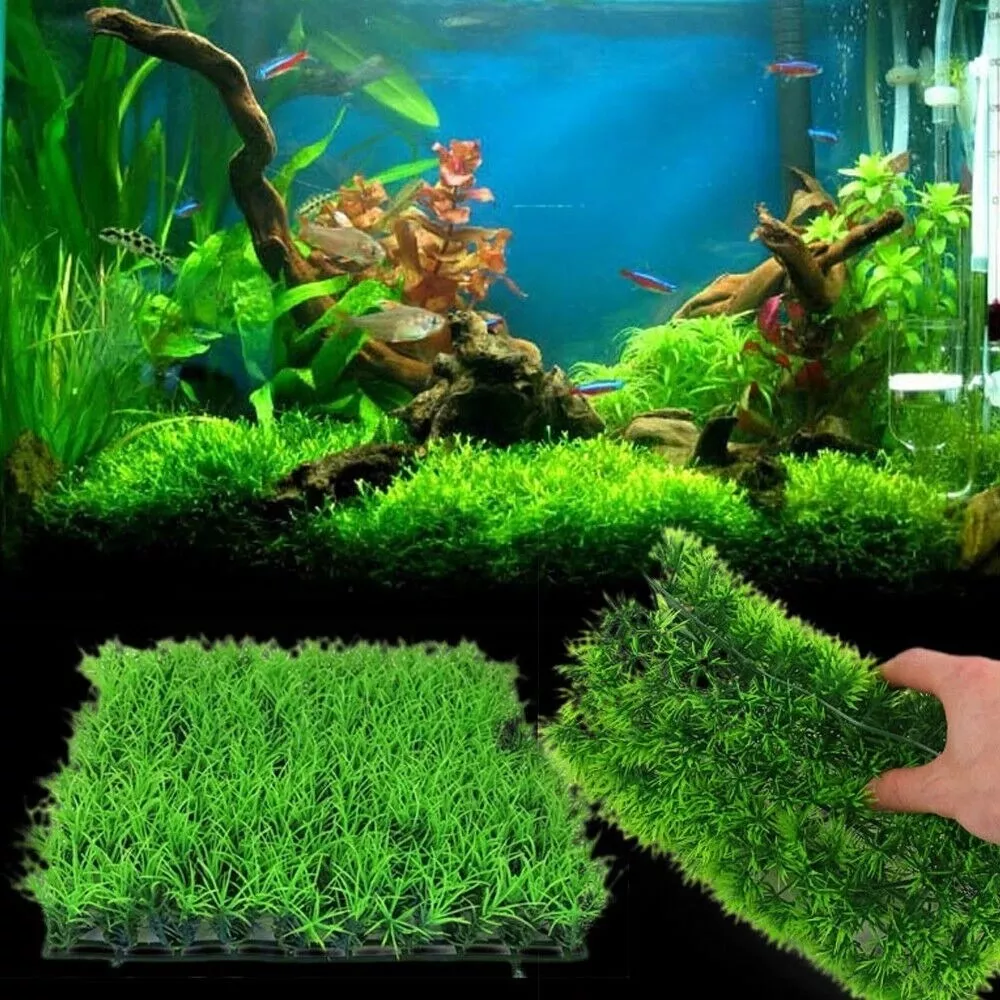 Aquarium Eco-Friendly Artificial Green Water Grass Plant Lawn Fish Tank  Decor