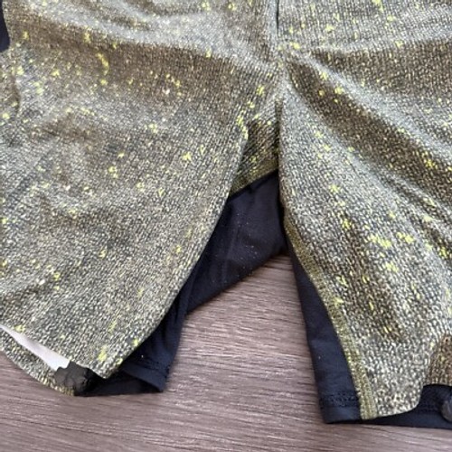 Lululemon Surge gefütterte Shorts 6" gesprenkelt grün Herren S Stretch Taille Reißverschlusstaschen - Bild 5 von 12
