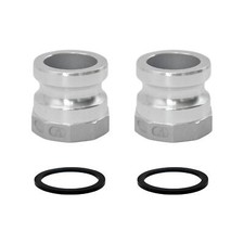 2 PCS Aluminum Global Type A Cam and Groove Hose Fitting Plug x NPT Female wi...