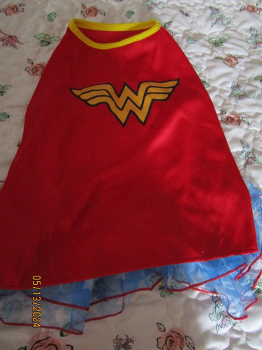 DC Wonder Woman Costume Size Large Polyester Never Worn Dress w Cape - Picture 4 of 4