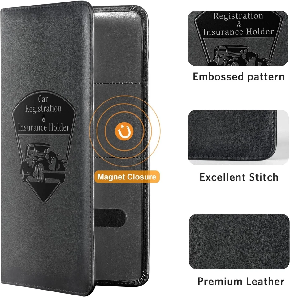 Titular de matriculación y seguro de coche - Guantera de vehículo organizador de coche Foto 4 de 4