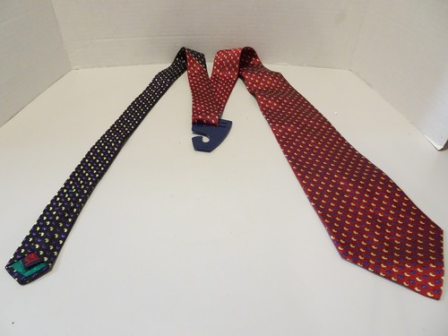 Tommy Hilfiger Silk Red Blue Cream Abstract Print NEW Made USA Preppy - Picture 2 of 5