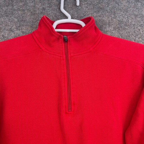 Cutter & Buck Sweater Mens Medium Red 1/4 Zip Pullover Outdoors Cotton Golfing - Picture 2 of 10