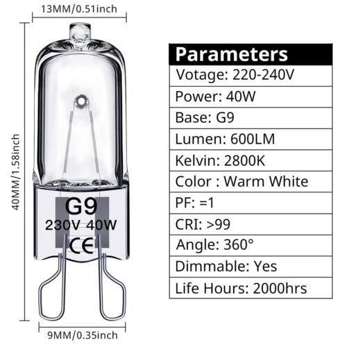 G9 G4 25W 40W 60W Halogen Capsule LED Light Bulb Replace Bulbs Lamps 12V 230V - Picture 2 of 15