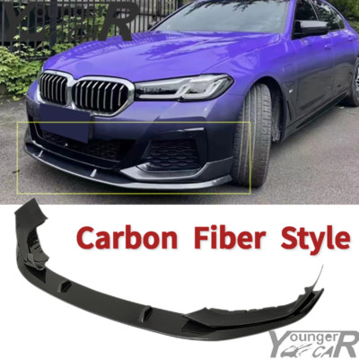 Carbon Look For 2021 2022 2023 BMW 5 Series G30 M Sport Front Bumper Lip Spoiler