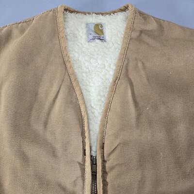 Vintage 70s Carhartt 6SV Mens Size XL Hunting Vest Zip Sherpa