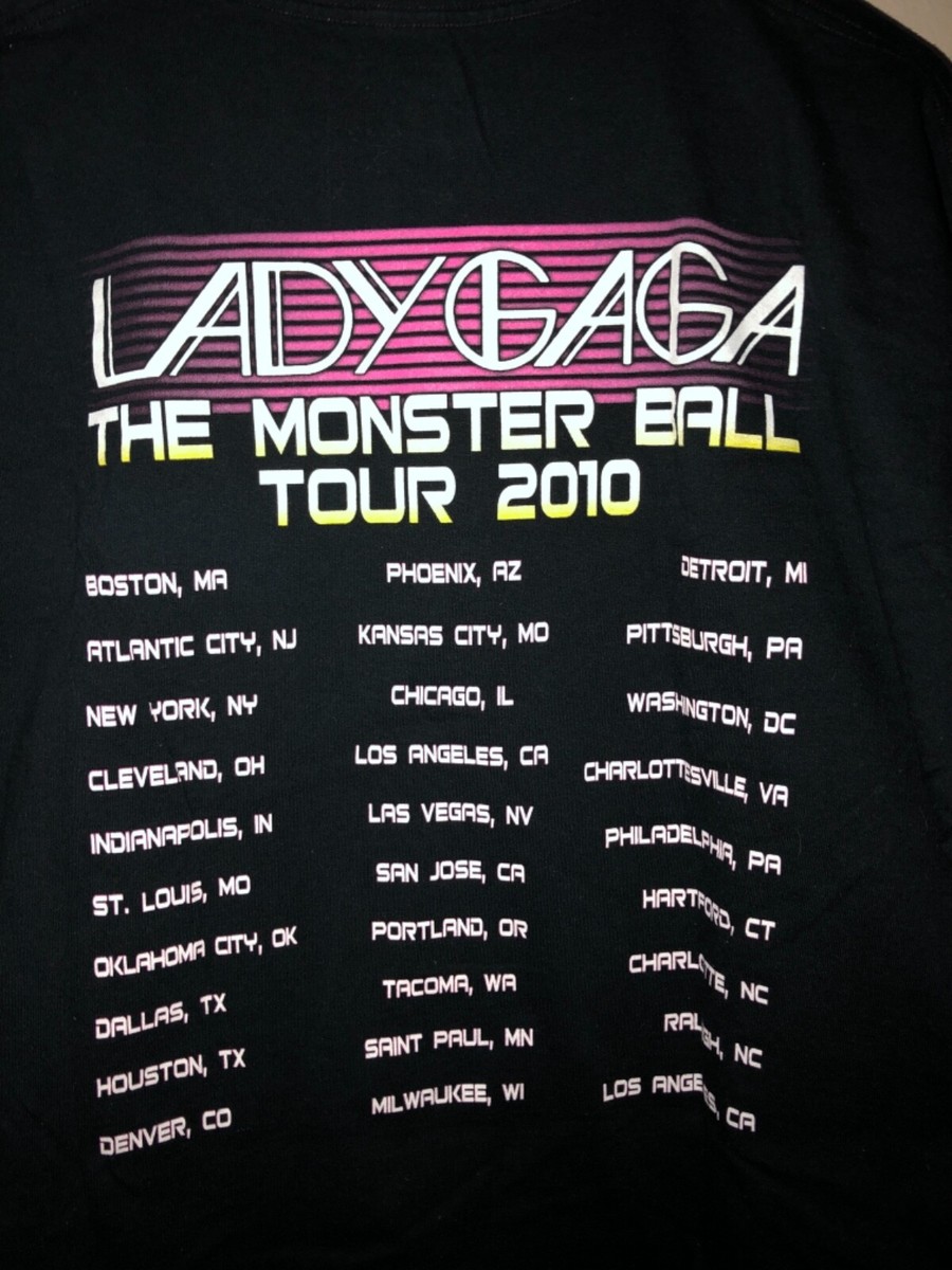 LADY GAGA 2010 the monster ball concert tour shirt sz xl 2