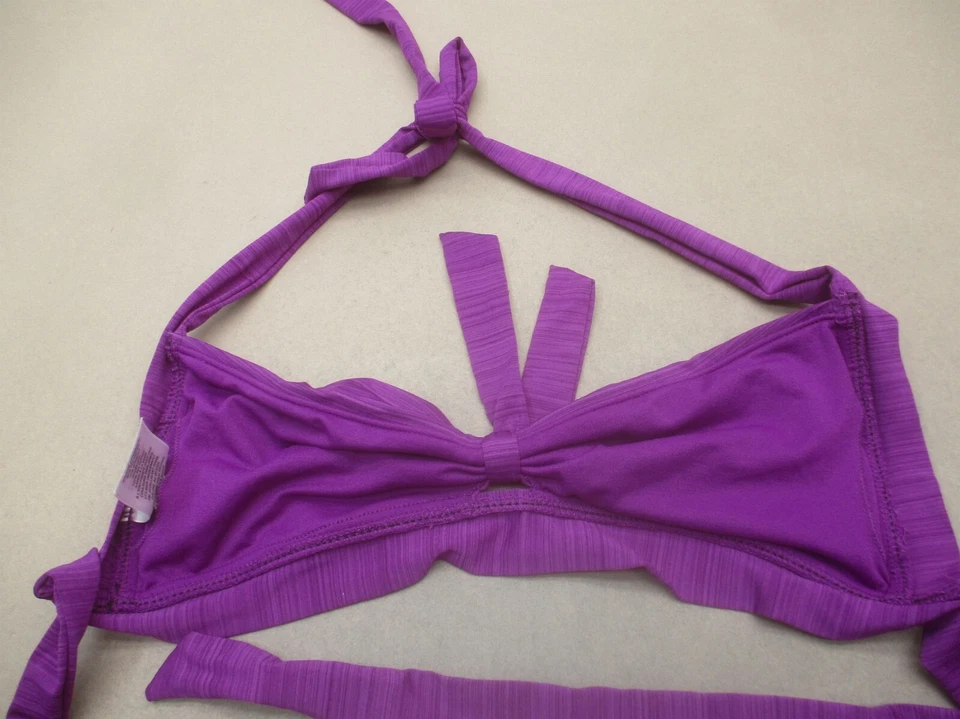 Top de bikini MOSSIMO talla S para mujer púrpura sin forro inalámbrico halter/cierre trasero 8J Foto 4 de 4