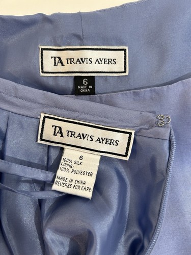 travis ayers Anzug 100% Seide Röcke und Top Größe 6 blau flieder - Bild 5 von 13