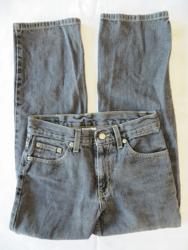 Pantalones de mezclilla de algodón relajados negros Canyon River para niños talla 12 #2 Foto 2 de 4