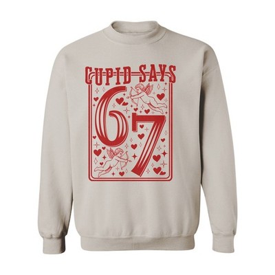 Six Seven Cupid 67 Meme - Valentine's Day Gift Unisex Crewneck Sweatshirt