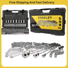 Stanley 201-PC Mechanics Tool Set Sockets Wrenches Screwdriver Durable Case NEW
