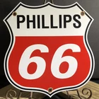 VINTAGE PHILLIPS 66 GASOLINE PORCELAIN SIGN GAS STATION PUMP PLATE MOTOR OIL