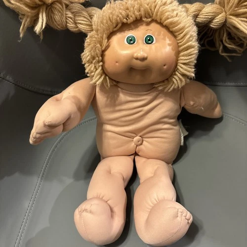 Vintage Cabbage Patch Kids Girl Doll 1985 Blonde Hair Blue Eyes No Clothes