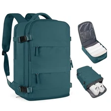 Travel Backpack For Women Men Airline Approved Carry On Standard A-peacock Blue