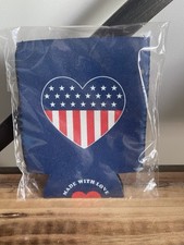 Harveys Seatbelt Made in America Flag Heart Koozie NIP! FREE SHIP!