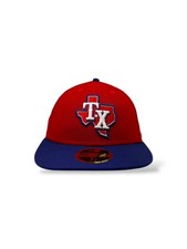 New Era 59Fifty Red Low Profile Texas Rangers Black Under Visor- NWT - 7 7/8