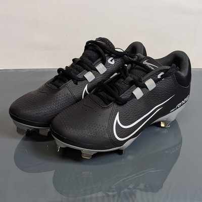 Nike Hyperdiamond 4 Pro METAL Softball Cleats W SZ 6.5 Black White Smoke Grey