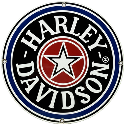 #ad VINTAGE HARLEY DAVIDSON MOTORCYCLES PORCELAIN DEALERSHIP SIGN GAS OIL QUALITY $117.36