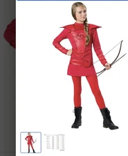 Red Warrior Huntress Katniss-Hunger Games -like  Girls Costume Size Med 8)  