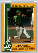 2021 topps heritage high number baseball sal bando 1972 world series highlights
