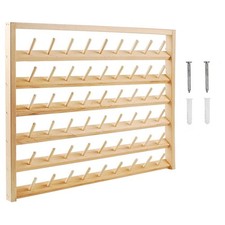 NW 54 Spools Wooden Thread Holder Sewing and Embroidery Thread Rack and Organ...