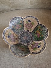Florale Cloisonne Schale Blumenmuster Beijing China Handarbeit