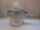 VINTAGE PYREX FLAMEWARE 7756-B 6 CUP PERCOLATOR COFFEE POT MAKER COMPLETE 1960'S