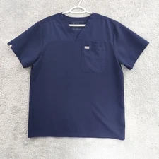Figs Technical Collection Catarina One Pocket Scrub Top Women's Large Navy Blue