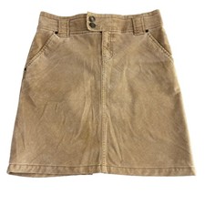 GAP Jeans Womens 4 28" Tan Corduroy Mini Skirt A-Line Straight Stretch Vintage