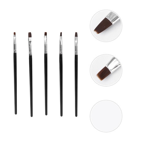 5 Pezzi Smalto Manicure Art Pittura Pennello per Nail Art Bellezza (Nero) - Foto 9 di 12