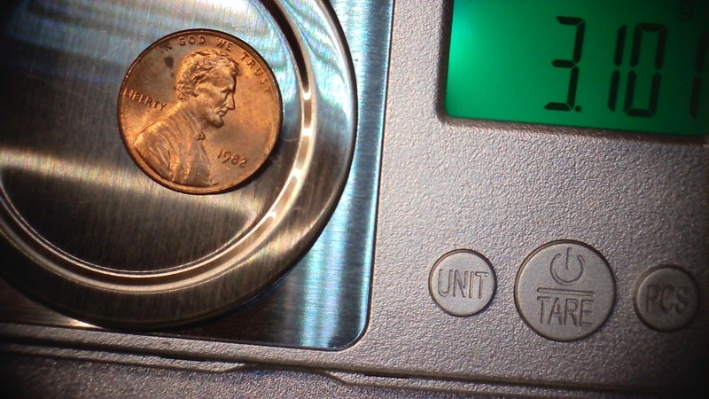 1982 P Penny 3.1 Grams / with die crack error 