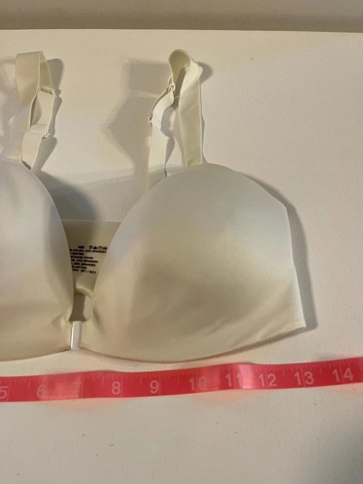 Sujetador apenas hay grande blanco cierre frontal sin cables Foto 2 de 4