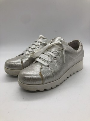 Gerry Weber Women's Low Shoes Plateau Lace Shoes, Leather, Silver, EUR 36