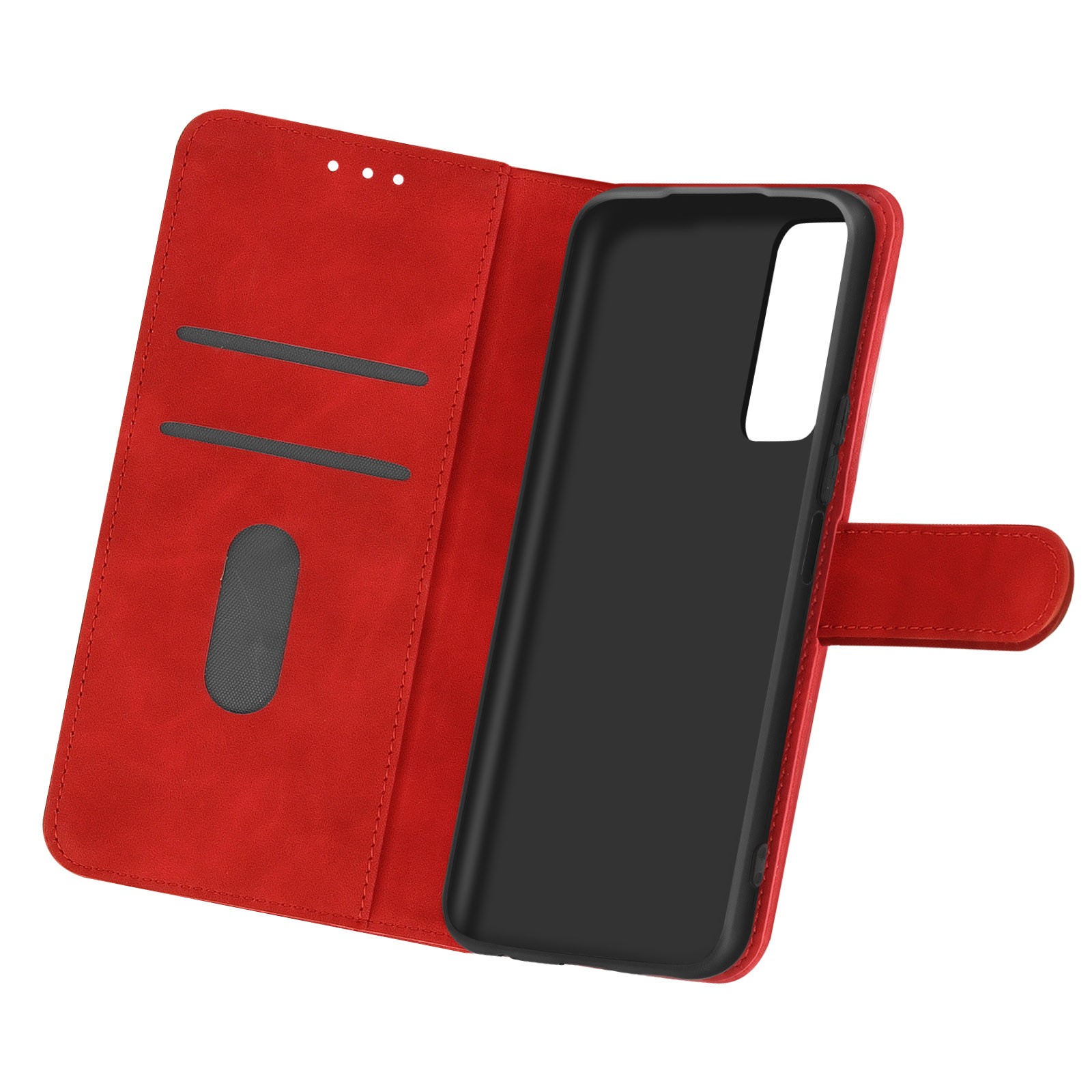 Coque Galaxy A03s rouge résolvant le manque de place avec porte-carte