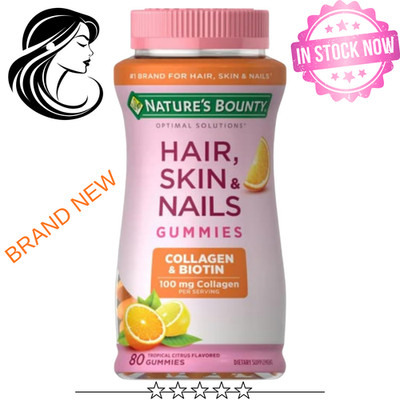 Nature's Bounty Hair Skin & Nails Gummies with Biotin & Collagen - 80ct Tropical