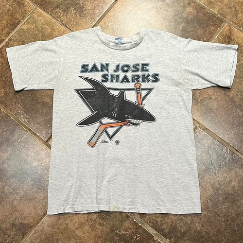 Vintage 90s Salem Sportswear NHL San Jose Sharks Hockey T-Shirt AN59354