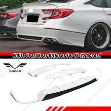 YOFER PLATINUM WHITE PEARL REAR BUMPER DIFFUSER+CORNER APRON FOR 18-22 ACCORD