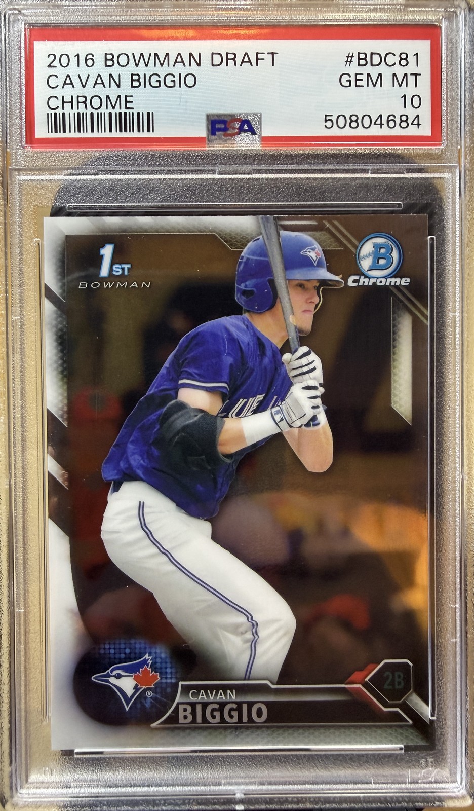 2016 Bowman Draft #BDC-81 Cavan Biggio RC Chrome Toronto Blue Jays PSA 10