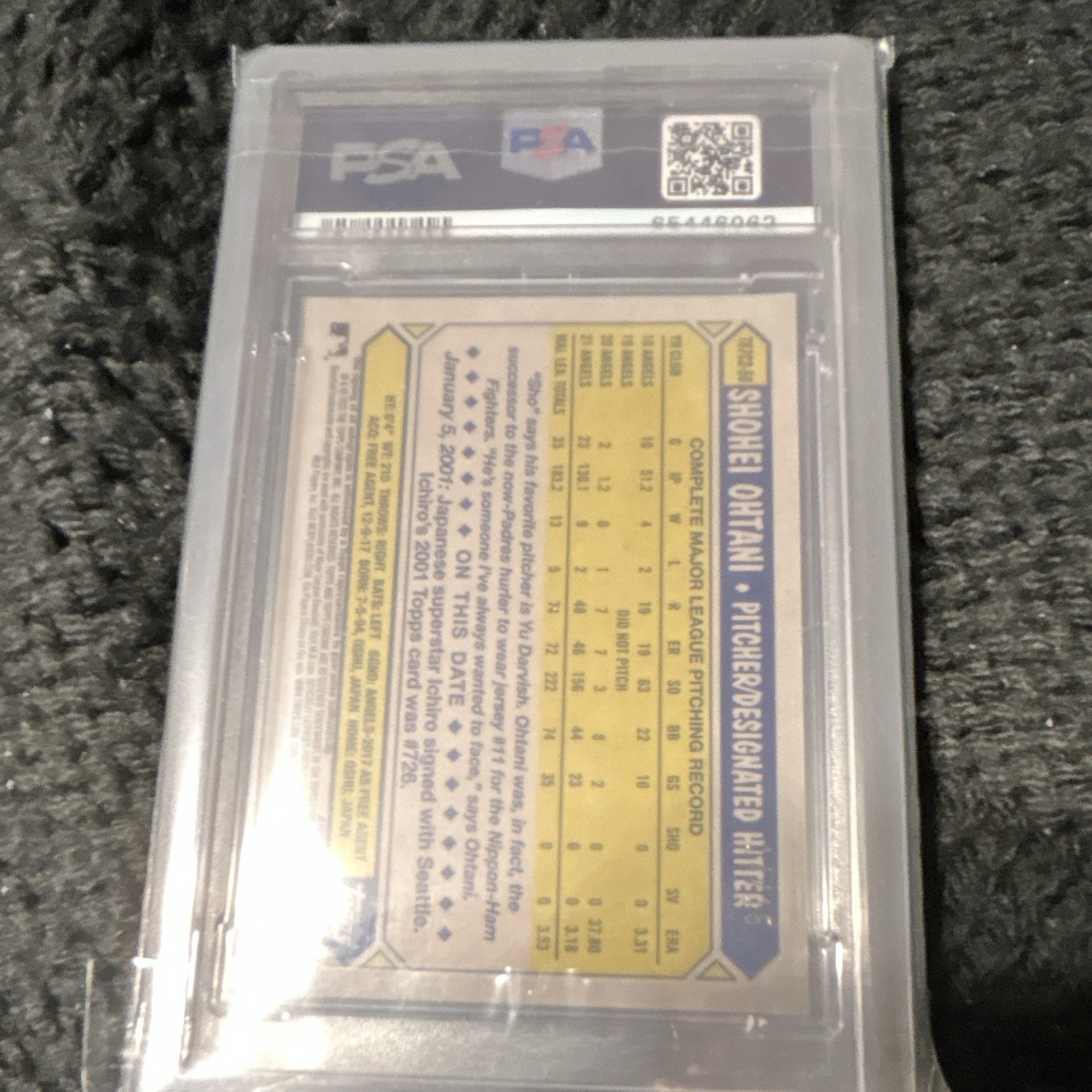 2022 Topps Series 2 Silver Pack Mojo Shohei Ohtani Auto PSA 10 card psa 10 14/15 view 2