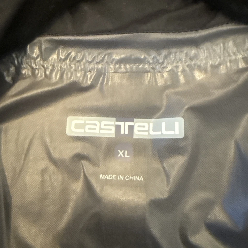 Nuevo- Chaqueta de Ciclismo Castelli Rosso Corsa "Windstopper" Para Hombre Talla Grande Negra Foto 3 de 4