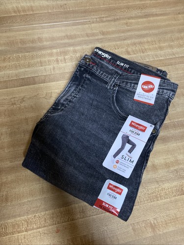 Wrangler Boy’s Slim Fit Flex Jeans Black Size 16 Husky Brand New - Picture 1 of 4