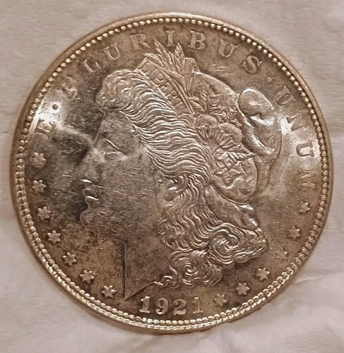 1921 D Morgan Silver Dollar AU Nice Luster