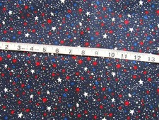 1 yd 100 Cotton Fabric Dark Blue with Red White  Blue Stars All Over