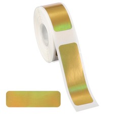 1.6x0.5" Holographic Thermal Label Stickers 160 Tape/Roll  Gold