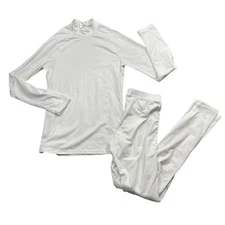 Qualidyne XS White 2 piece Cycling Base Layer Long Sleeve Top and Pants